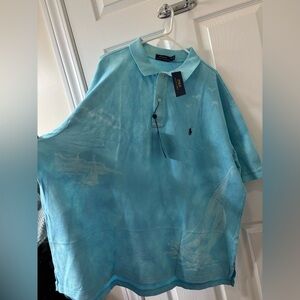 Polo Ralph Lauren Men's Polo Shirt 3XB Sky Blue SailBoat Clouds Short Sleeve NWT